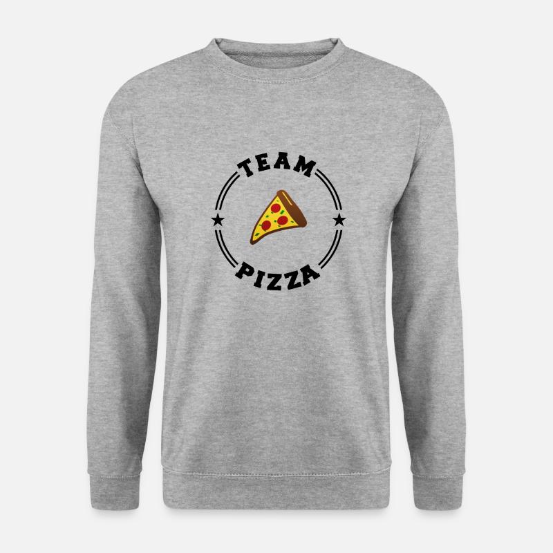 TEAM PIZZA College-Runde - Unisex Pullover - Weißgrau meliert