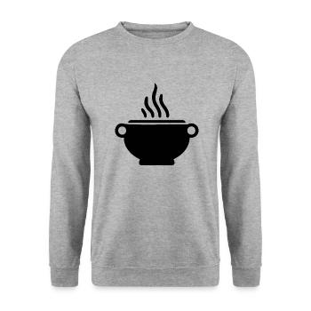 Kessel Magisch Hexe Halloween - Unisex Pullover - Weißgrau meliert - Vorne - Alina (178cm) & Michal (187cm)