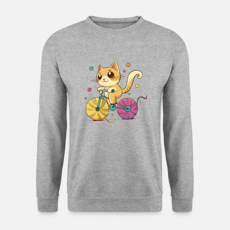 Nettes Kätzchen - Unisex Pullover - Weißgrau meliert