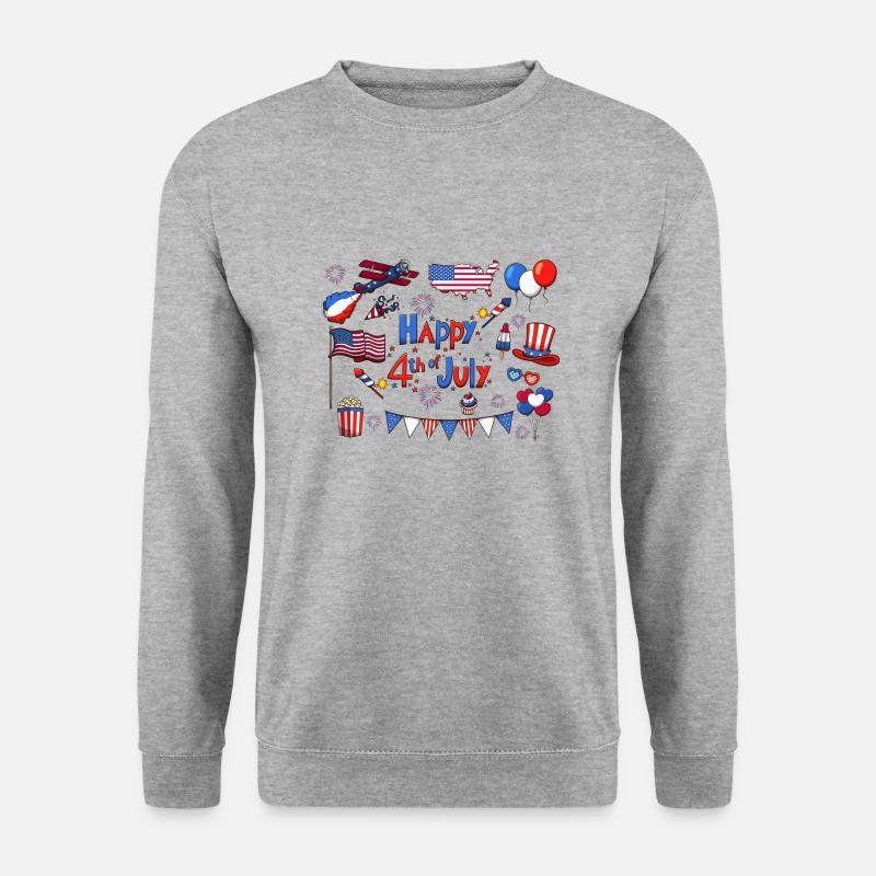 Alles Gute zum 4. Juli - Unisex Pullover - Weißgrau meliert