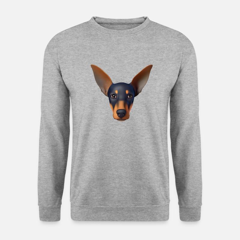 Dobermann Dobermanntrainer Hund Dobermannwelpe - Unisex Pullover - Weißgrau meliert