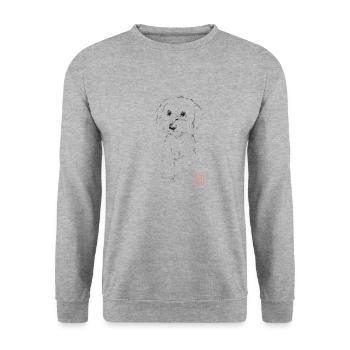 Fifike - Unisex Pullover - Weißgrau meliert - Vorne - Alina (178cm) & Michal (187cm)