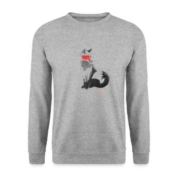 Fuchs - Unisex Pullover - Weißgrau meliert - Vorne - Alina (178cm) & Michal (187cm)
