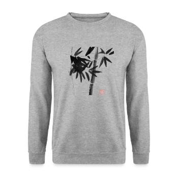 full baboo - Sweat-shirt Unisexe - gris chiné - Devant - Alina (178cm) & Michal (187cm)