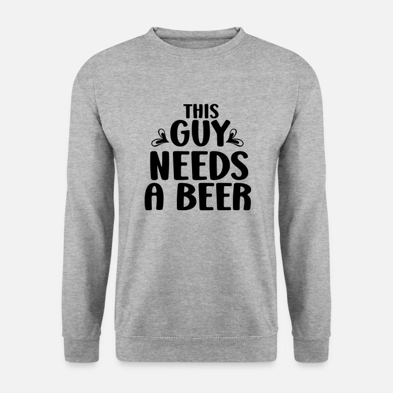 This Guy Needs a Beer - Unisex Pullover - Weißgrau meliert