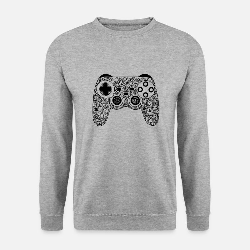 Controller Gaming Videospiele Gamepad - Unisex Pullover - Weißgrau meliert