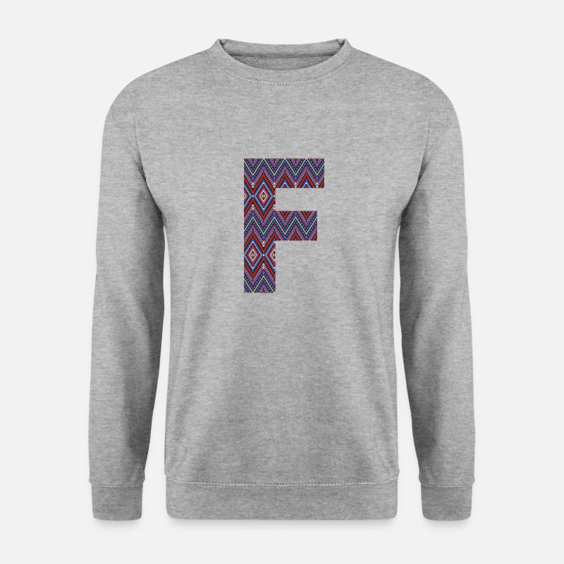 Monogram Letter F- geometric pattern - Unisex Sweatshirt - salt & pepper