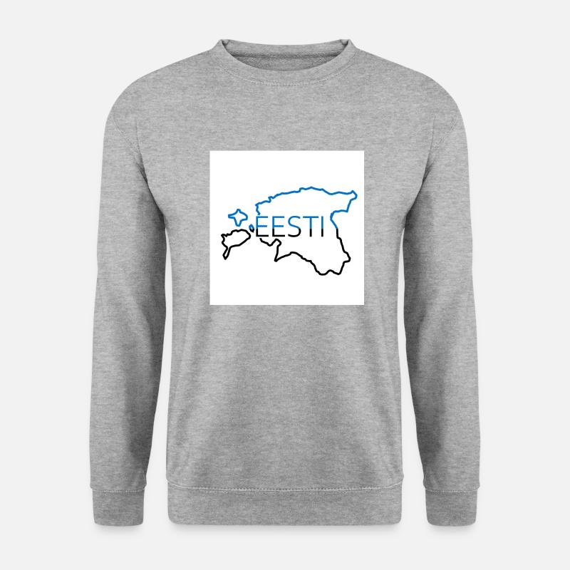 Landkarte von Estland - Unisex Pullover - Weißgrau meliert
