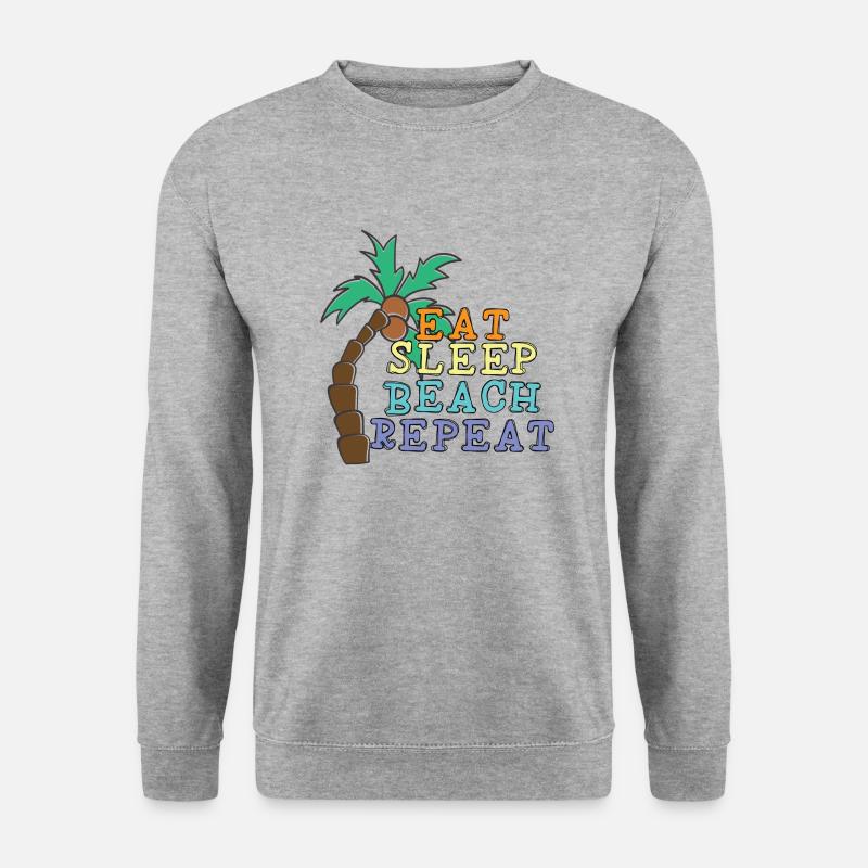 Eat Sleep Beach Repeat - Unisex Pullover - Weißgrau meliert