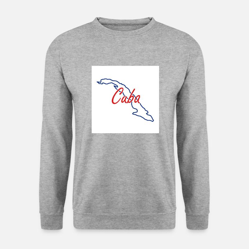 Karte von Kuba - Unisex Pullover - Weißgrau meliert