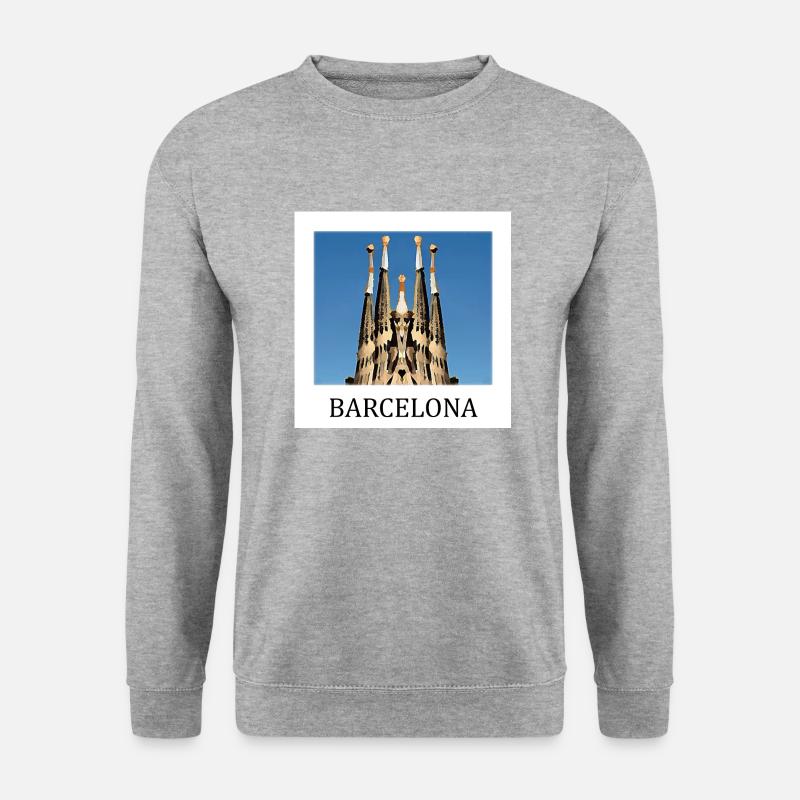 Barcelona - Unisex Pullover - Weißgrau meliert