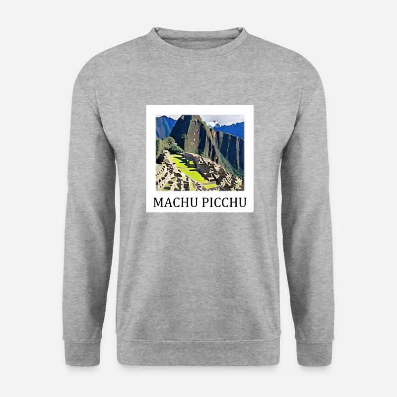 Machu Picchu - Unisex Pullover - Weißgrau meliert