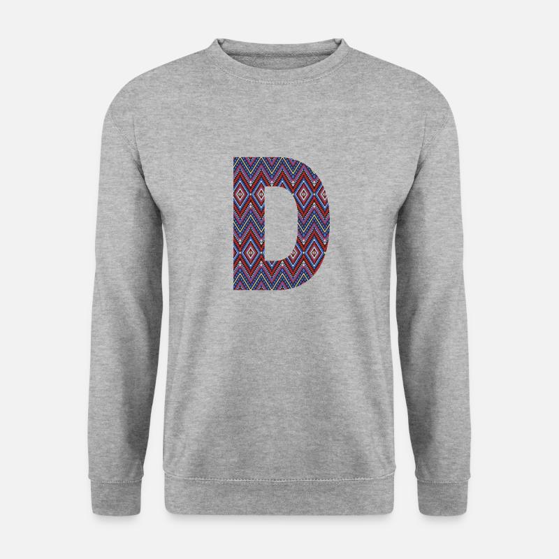 Monogram Letter D- geometric pattern - Unisex Sweatshirt - salt & pepper