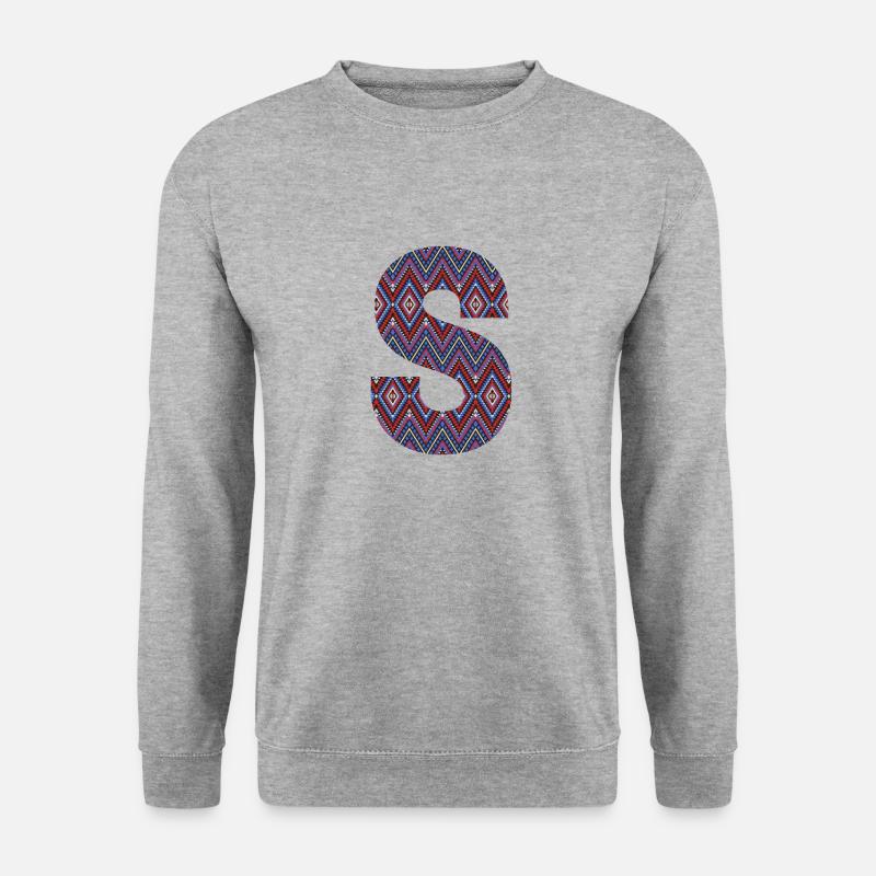 Monogram Letter S- geometric pattern - Unisex Sweatshirt - salt & pepper