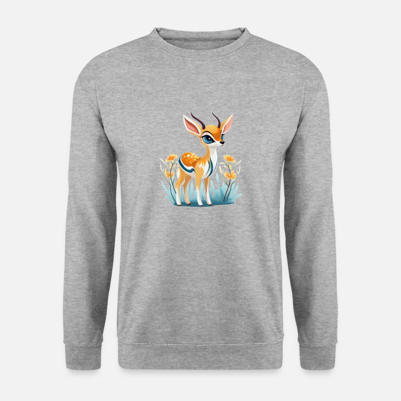 Kleines Reh - Unisex Pullover - Weißgrau meliert