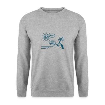 BEACH ! SUN OF A BEACH ! (plage, été, vacances) - Sweat-shirt Unisexe - gris chiné - Devant - Alina (178cm) & Michal (187cm)