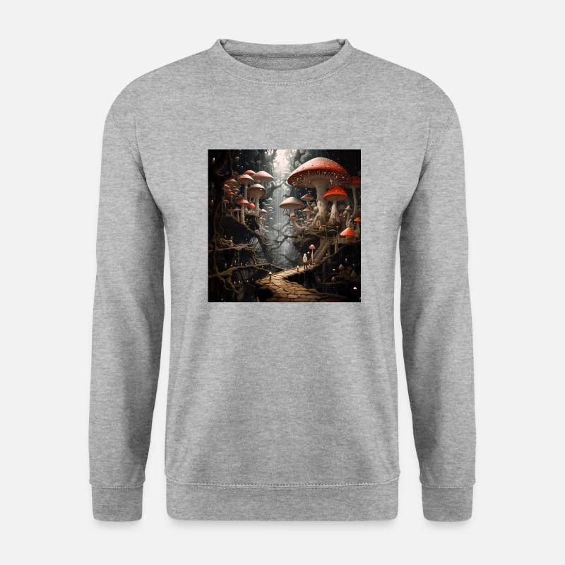 Psychodelic artwork: Magic mushrooms - Unisex Sweatshirt - salt & pepper