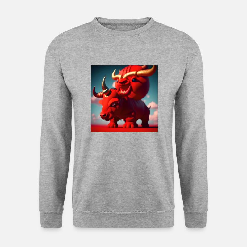 Reds Bulls - Unisex Pullover - Weißgrau meliert