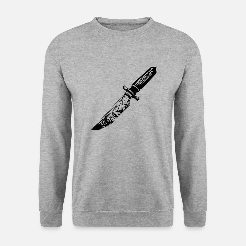 Messer Messerschmied Messerliebhaber - Unisex Pullover - Weißgrau meliert