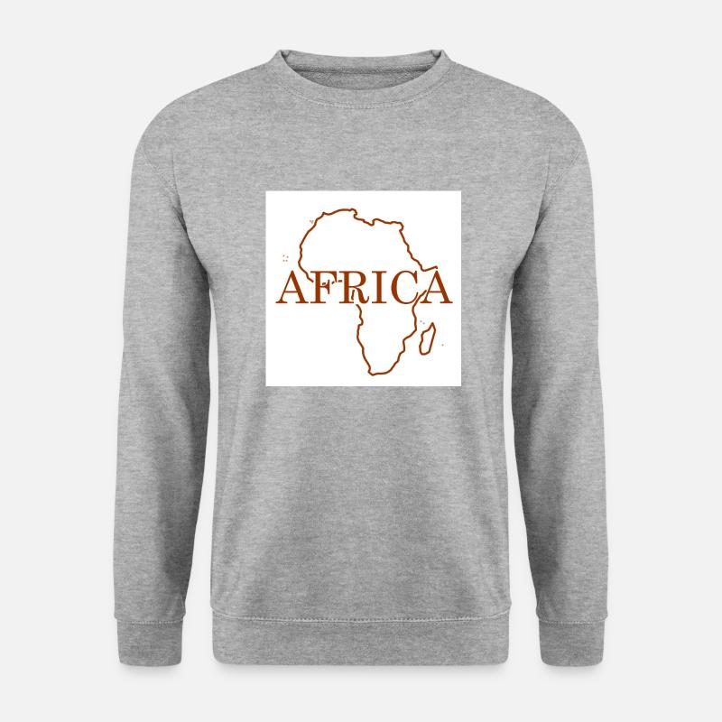 Karte von Afrika - Unisex Pullover - Weißgrau meliert