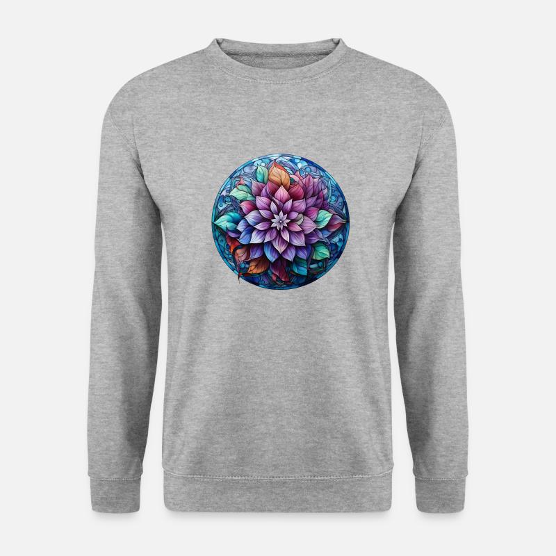 Mandala - Unisex Pullover - Weißgrau meliert