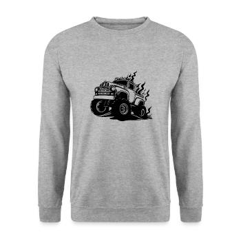 Monstertruck Monster Truck Liebhaber Fan - Unisex Pullover - Weißgrau meliert - Vorne - Alina (178cm) & Michal (187cm)