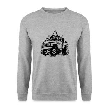 Monstertruck Monster Truck Liebhaber Fan - Unisex Pullover - Weißgrau meliert - Vorne - Alina (178cm) & Michal (187cm)