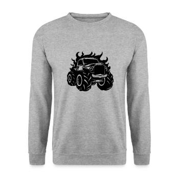 Monstertruck Monster Truck Liebhaber Fan - Unisex Pullover - Weißgrau meliert - Vorne - Alina (178cm) & Michal (187cm)