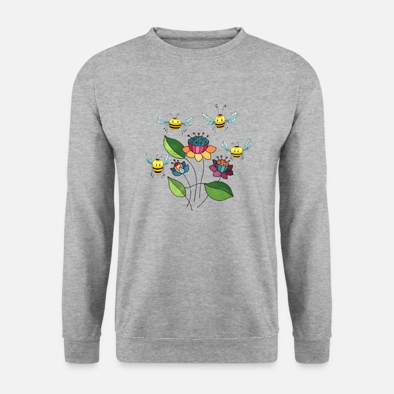Bienen - Unisex Pullover - Weißgrau meliert