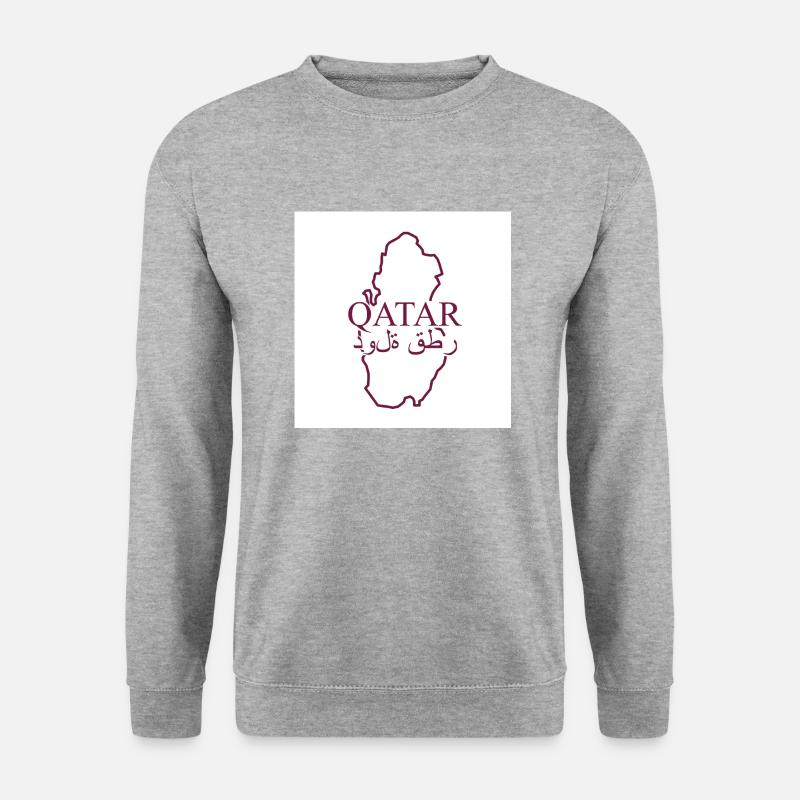 Karte von Katar - Unisex Pullover - Weißgrau meliert