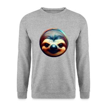 Colorful Abstract Sloth, Creative Animal Design - Unisex Sweatshirt - salt & pepper - Front - Alina (178cm) & Michal (187cm)