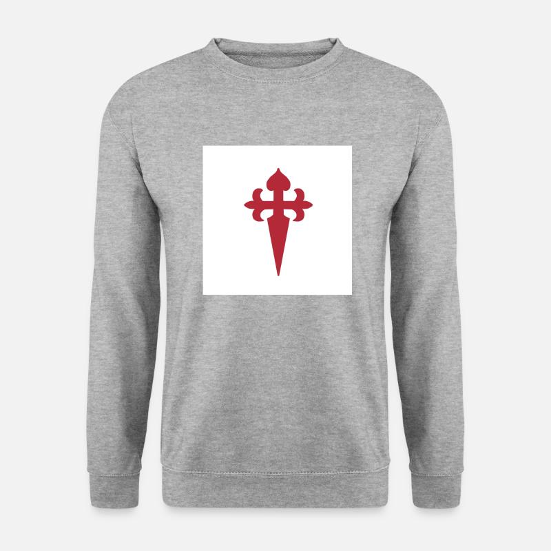 Santiago de Compostela - Unisex Pullover - Weißgrau meliert