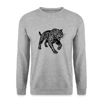 Panther Predator Jungle Wildcat - Sweat-shirt Unisexe - gris chiné - Devant - Alina (178cm) & Michal (187cm)