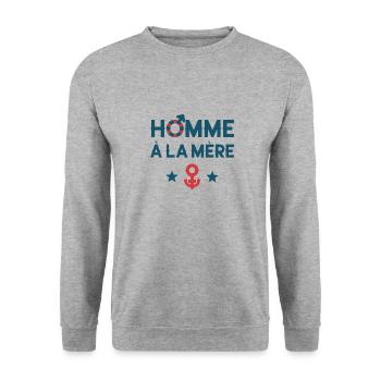 HOMME À LA MÈRE (couple) ! - Sweat-shirt Unisexe - gris chiné - Devant - Alina (178cm) & Michal (187cm)