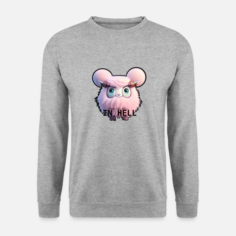 Wish u well … - Unisex Pullover - Weißgrau meliert