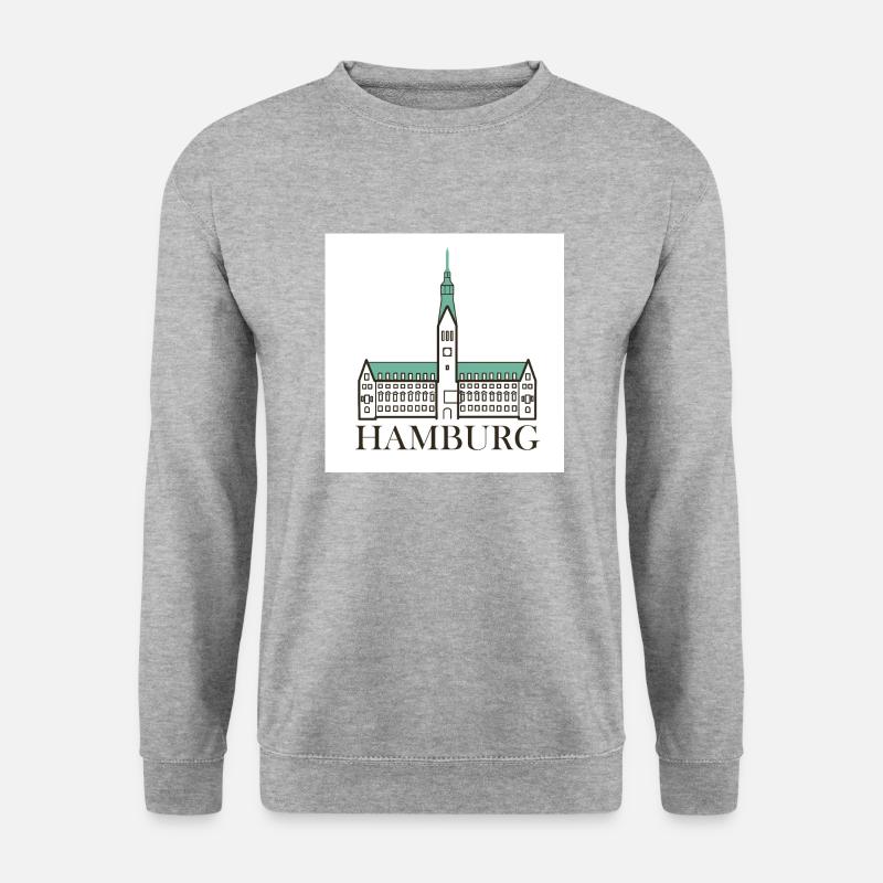 Hamburg - Unisex Pullover - Weißgrau meliert