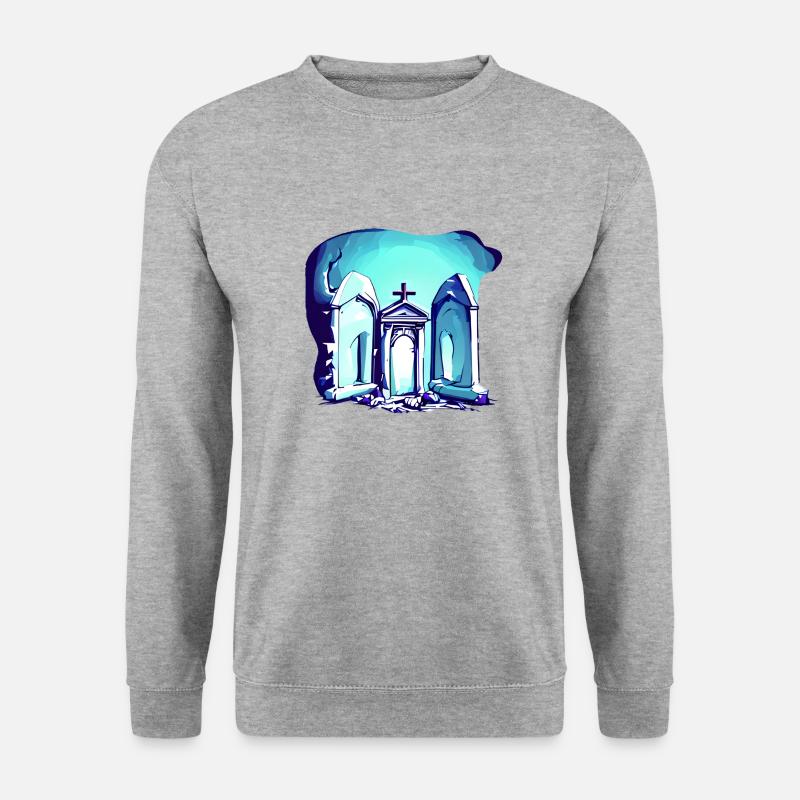 Friedhof - Unisex Pullover - Weißgrau meliert