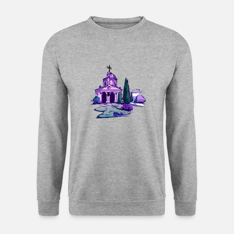 Mausoleum Friedhof - Unisex Pullover - Weißgrau meliert