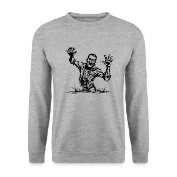 Zombie Undead Halloween Horreur - Sweat-shirt Unisexe - gris chiné - Devant - Alina (178cm) & Michal (187cm)