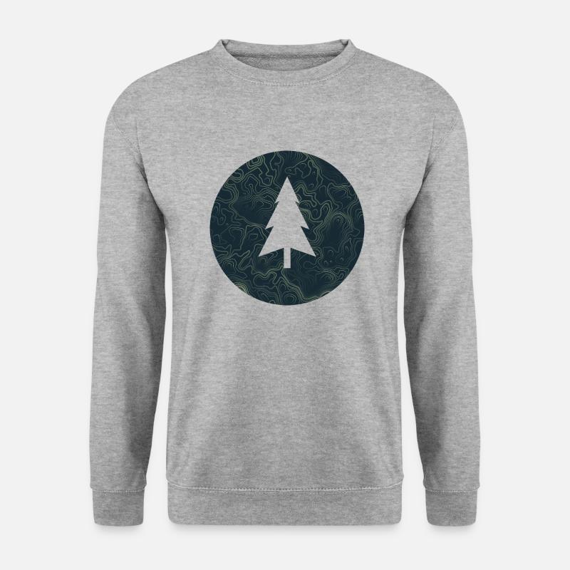 Reliefs von Kiefernbergen - Unisex Pullover - Weißgrau meliert