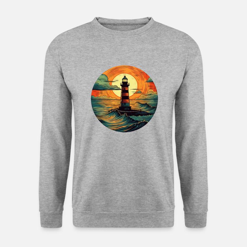 Lighthouse at sunset, Romantic - Unisex Sweatshirt - salt & pepper