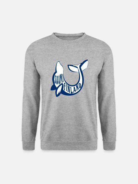 Suomi Finnland Siegel - Unisex Pullover - Weißgrau meliert