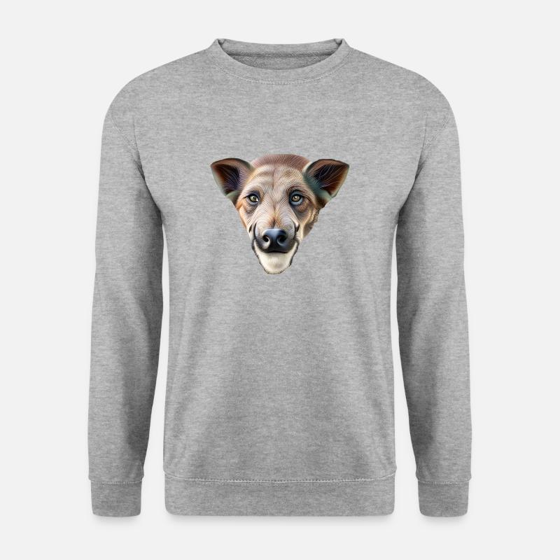 Wildschwein - Unisex Pullover - Weißgrau meliert