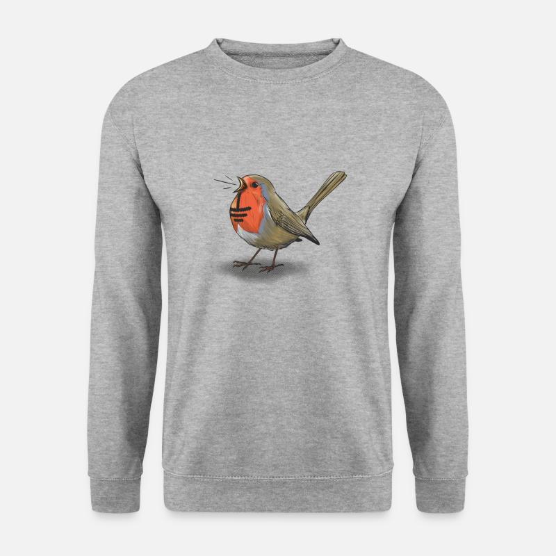 Rote Kehlkopfstraffung - Unisex Pullover - Weißgrau meliert