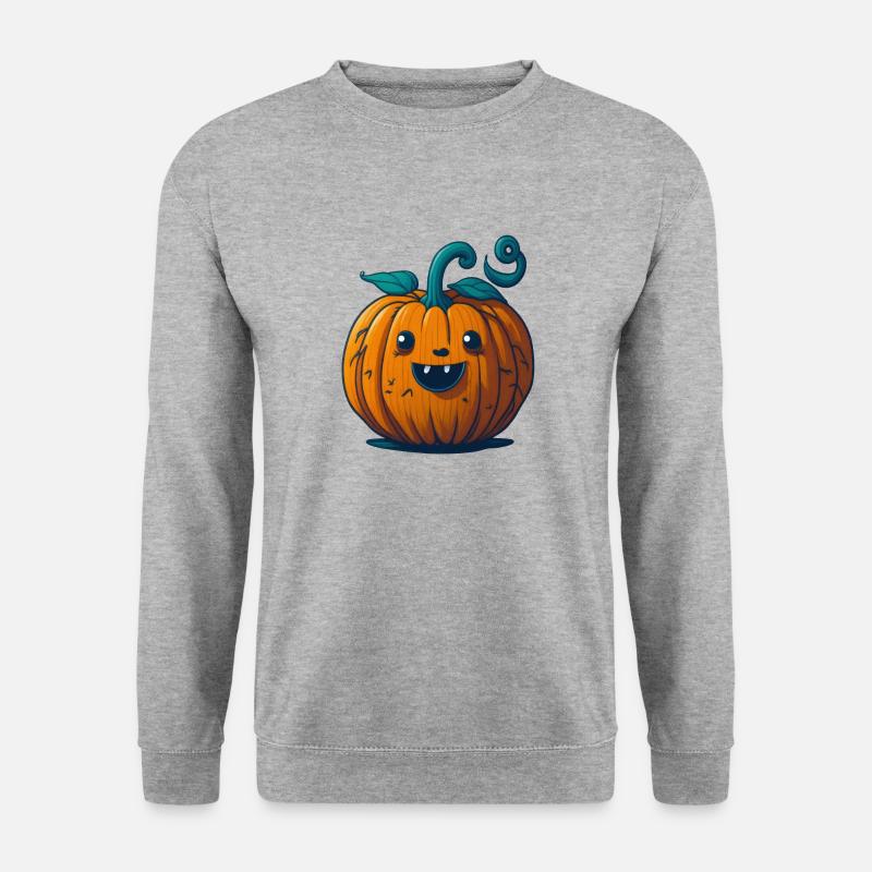 Halloween Kürbis - Unisex Pullover - Weißgrau meliert