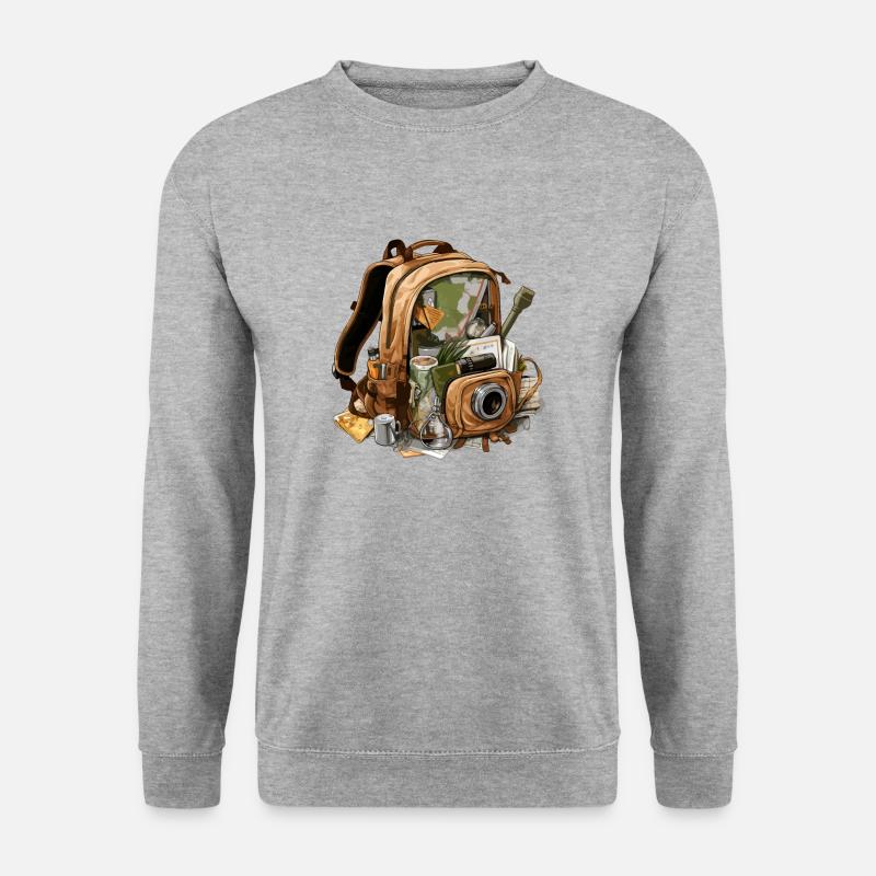 Reiserucksack Nr. 1 - Unisex Pullover - Weißgrau meliert