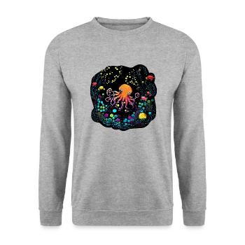 Baby Octopus - Unisex Sweatshirt - salt & pepper - Front - Alina (178cm) & Michal (187cm)