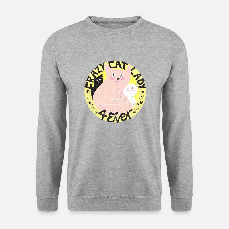 Katze - Unisex Pullover - Weißgrau meliert