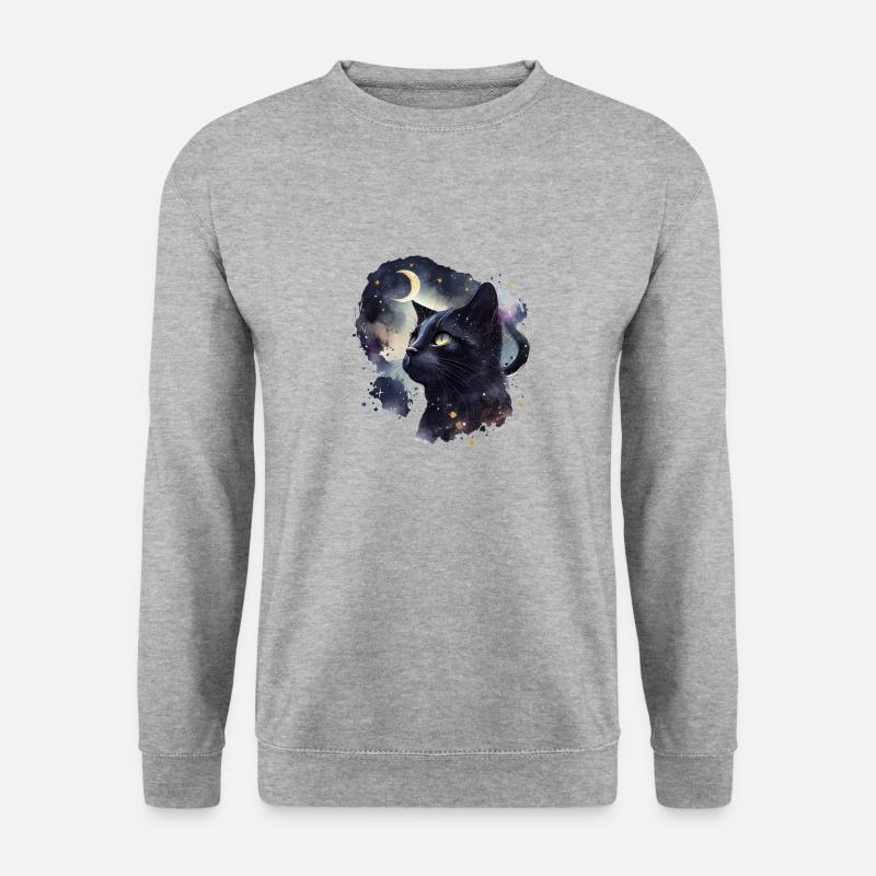 Mystische Katze - Unisex Pullover - Weißgrau meliert