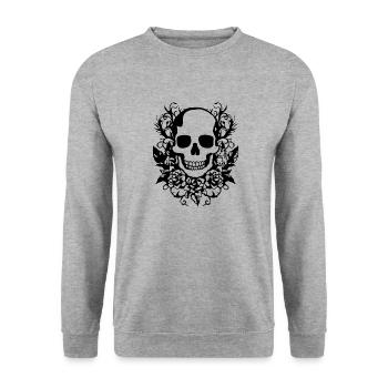 Skeleton Costume Bones Halloween Horror - Unisex Sweatshirt - salt & pepper - Front - Alina (178cm) & Michal (187cm)